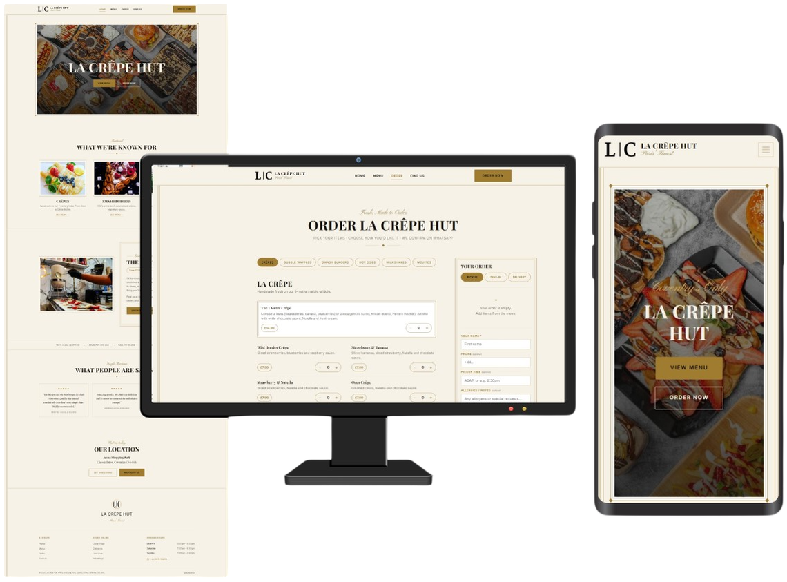 Zaree Studios direct ordering website on mobile and desktop