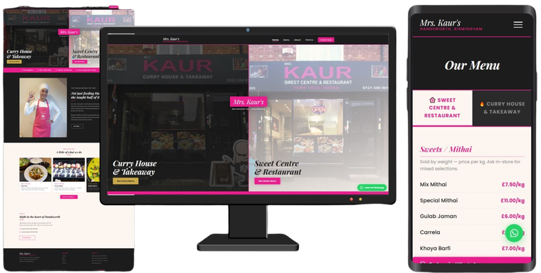 Ms. Kaur's Kurry House ordering website preview