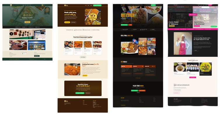 Custom design collage of restaurant website assets